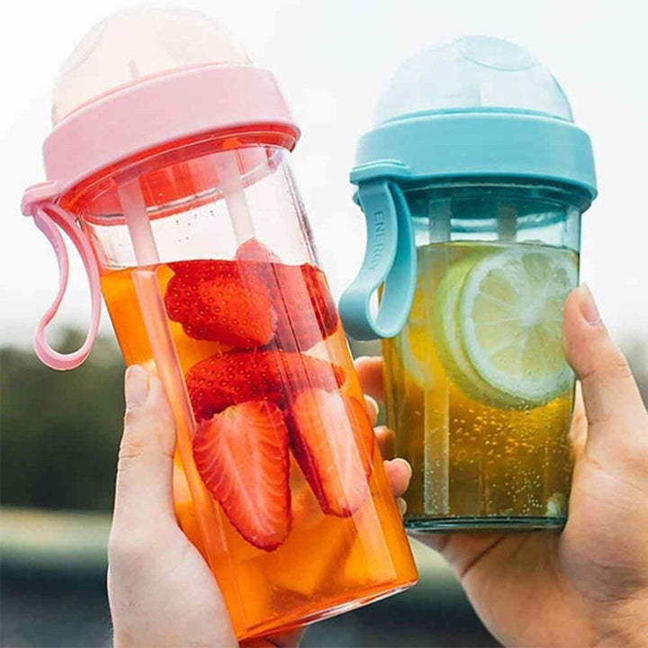 Creative Simple Dual Straw Bottle