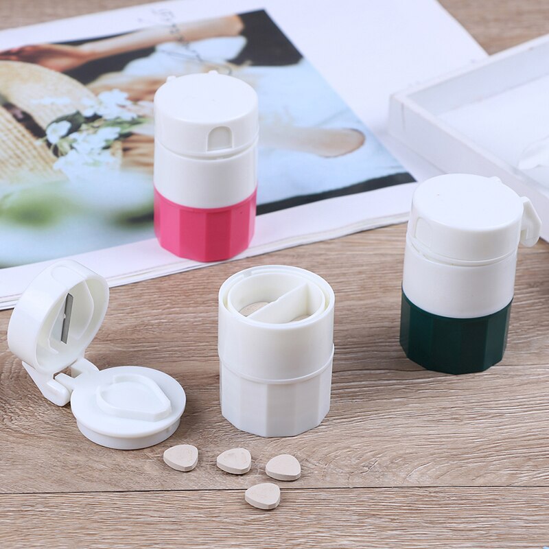 SOLUSTRE 4pcs Box Pill Grinder IVF Medication Organizer Pill Sorter Travel  Case Medicine Crushers Breaker Travel Medicine Kit Medicine Grinder Triple